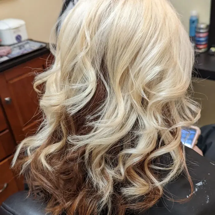 Image of blonde ombre hair color fixed at a hair salon in Redmond Oregon