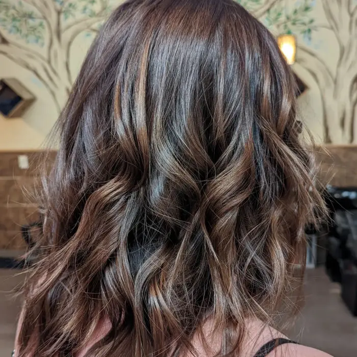 Image of brunette hair color fixed at a hair salon in Redmond Oregon